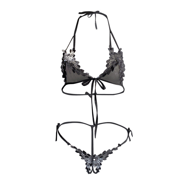 Image of plus size chubby girl gospel pure lust hot stimulating erotic underwear sexy lace three-point set Valentine's Day gift